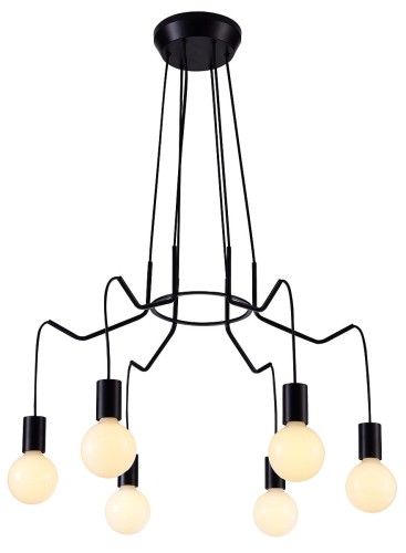 Candellux BASSO LAMPA WISZĄCA 6X40W E27 CZARNY MATOWY