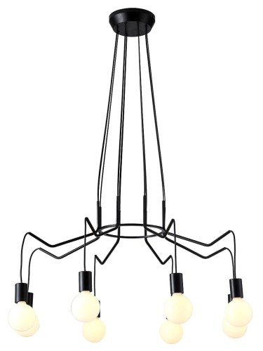 Candellux BASSO LAMPA WISZĄCA 8X40W E27 CZARNY MATOWY