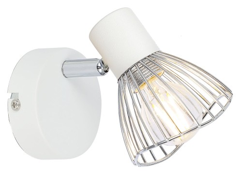 Candellux FLY LAMPA KINKIET 1X40W E14 BIAŁY/CHROM 91-61959