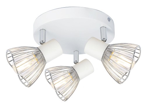 Candellux Lampa sufitowa reflektorek FLY PLAFON PLAFON 3X40W E14 BIAŁY CHROM 98-61980
