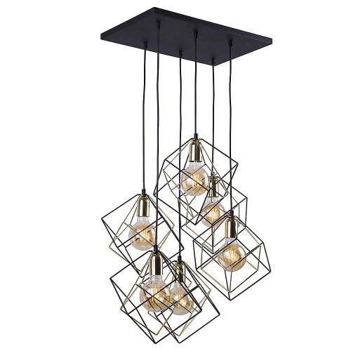 TK Lighting Alambre 2779 lampa wisząca zwis oprawa 6x60W E27 czarna