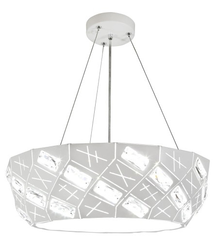 Candellux Lighting żyrandol biały GLANCE 31-59154 z kryształkami glamour LED do salonu nad stolik lampa sufitowa 31-59154