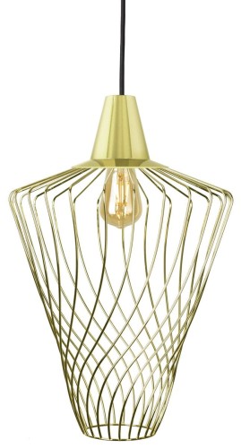 Nowodvorski LAMPA wisząca WAVE L 8857 metalowa OPRAWA industrialny zwis klatka z drutu złota 8857