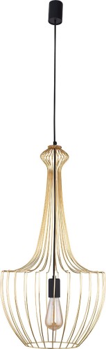 Nowodvorski LAMPA wisząca LUKSOR S 8853 metalowa OPRAWA industrialny ZWIS klatka druciana złota 8853