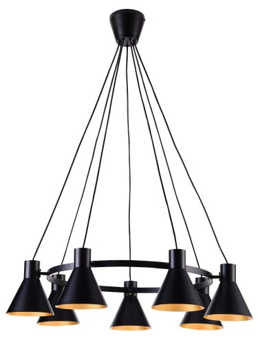 Candellux MORE LAMPA WISZĄCA 7X40W E27 CZARNY MATOWY