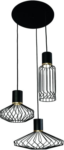 Nowodvorski LAMPA wisząca PICO 8863 metalowa OPRAWA industrialny ZWIS druciane klatki kaskada czarna 8863