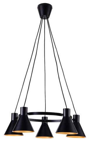 Candellux MORE LAMPA WISZĄCA 5X40W E27 CZARNY MATOWY