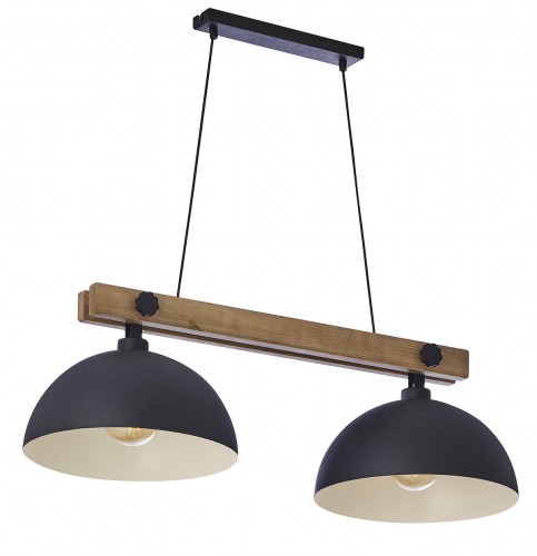 TK Lighting Oslo 1706 lampa wisząca zwis oprawa 2x60W E27 czarna / buk