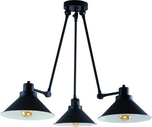 Nowodvorski LAMPA wisząca TECHNO 9142 metalowa OPRAWA okrągła na wysięgniku industrialna czarna biała 9142