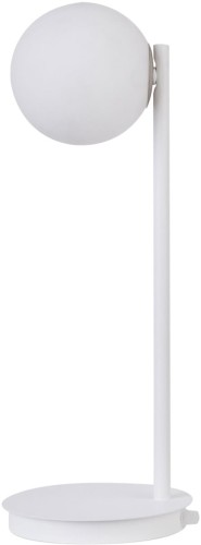 Sigma biała lampka stołowa 50202 GAMA prosta lampa na szafkę nocną z białym kloszem 50202
