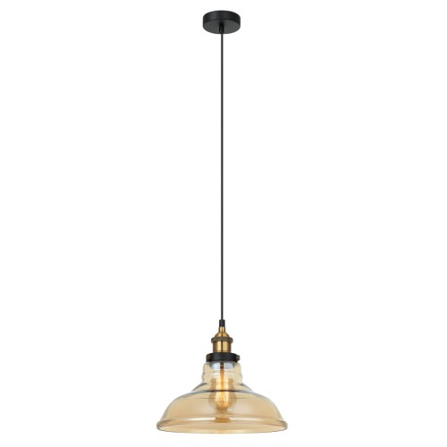 Italux Lampa wisząca żyrandol Hubert MDM-2381 1 GD+AMB Stal Czarny MDM-2381/1 GD+AMB