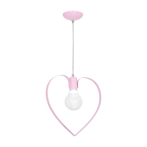 Decoland Dziecięca lampa wisząca LOVE 1xE27/60W/230V jasnoróżowa