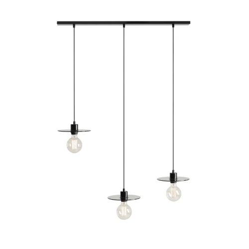 Zdjęcia - Żyrandol / lampa Aldex Lampa wisząca Dysk czarna 3 punktowa szklana nowoczesna 999E  