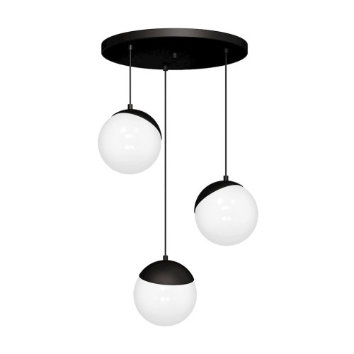Luminex Lampa wisząca Sphere Cable 8868 lampa sufitowa żyrandol 3x60W E27 czarna (8863)