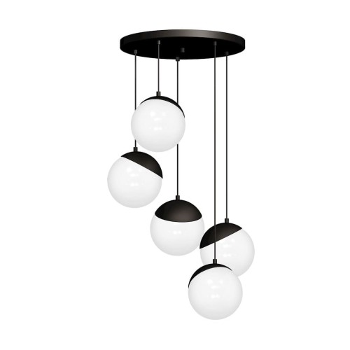 Luminex Lampa wisząca Sphere Cable 8869 lampa sufitowa żyrandol 5x60W E27 czarna
