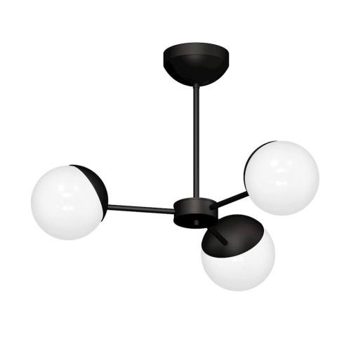 Luminex Lampa wisząca Sphere 8865 lampa sufitowa żyrandol 3x60W E27 czarna
