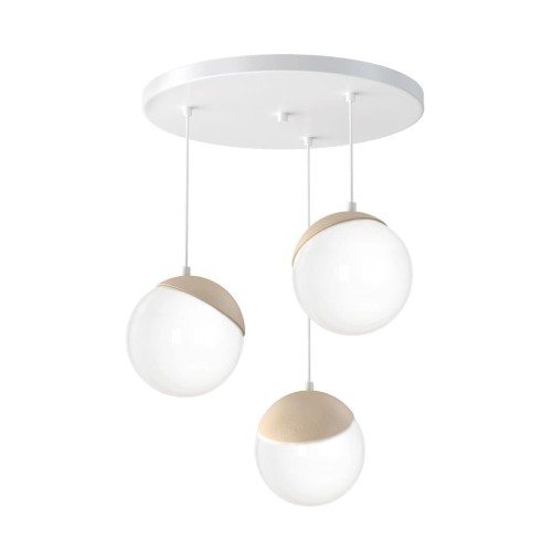 Milagro Sfera Wood lampa wisząca 3-punktowa MLP5425