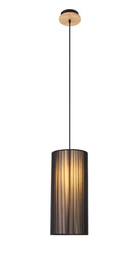 LUNO Lampa Wisząca Kioto 3 M LUNO styl ekologiczny drewno,pcv czarny 50101217