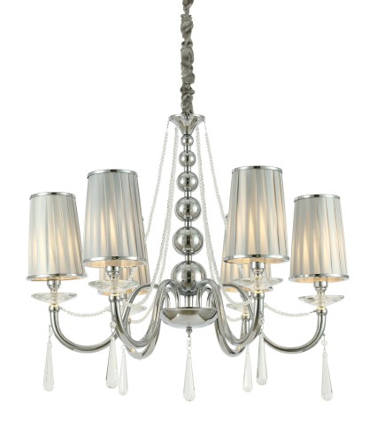 Lumina Deco Deco KLASYCZNY ŻYRANDOL KRYSZTAŁOWY CHROMOWANY FABIONE W6