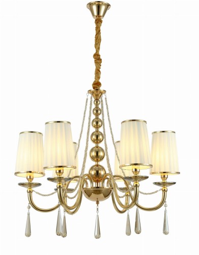 Lumina Deco Deco KLASYCZNY ŻYRANDOL KRYSZTAŁOWY ZŁOTY FABIONE W6