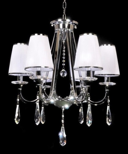 Lumina Deco LAMPA wisząca MILESIA LDP 8926 6 Deco kryształowa OPRAWA ŻYRANDOL crystal chrom biały