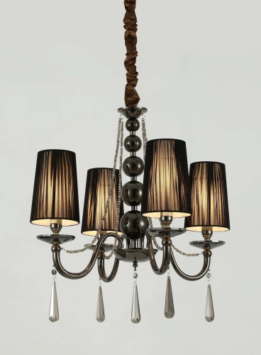 Lumina Deco Deco KLASYCZNY ŻYRANDOL KRYSZTAŁOWY CZARNY FABIONE W4
