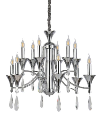 Lumina Deco Deco KLASYCZNA LAMPA WISZĄCA CHROMOWANA LIBERO W12 LDP 1230-12 (CHR)