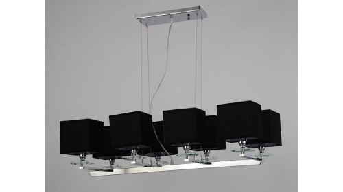 Lumina Deco Deco NOWOCZESNA LAMPA WISZĄCA Z CZARNYMI ABAŻURAMI FIANELO LDP 1248-8 (BK)