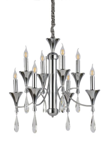 Lumina Deco Deco KLASYCZNA LAMPA WISZĄCA CHROMOWANA LIBERO W8 LDP 1230-8 (CHR)