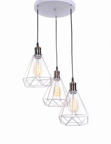 Lumina Deco Deco LAMPA WISZĄCA INDUSTRIALNA LOFT BIAŁA COBI W3