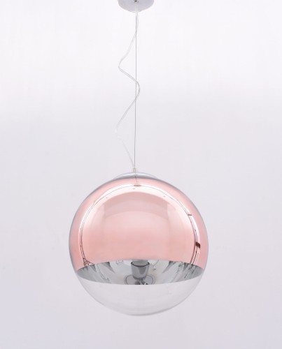 Lumina Deco Szklana LAMPA wisząca IBIZA LDP 108 R GD) Deco okrągła OPRAWA zwis kula ball różowe złoto