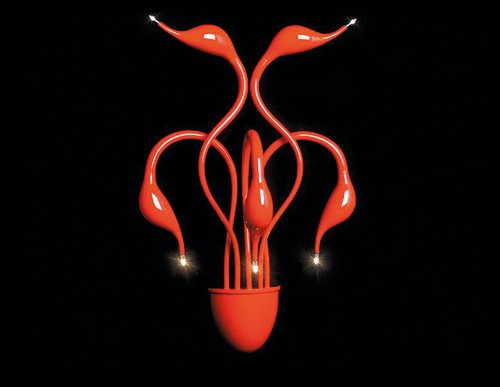 Zdjęcia - Żyrandol / lampa Lumina-Deco LAMPA ŚCIENNA KINKIET NOWOCZESNY MAGICA RED W5 