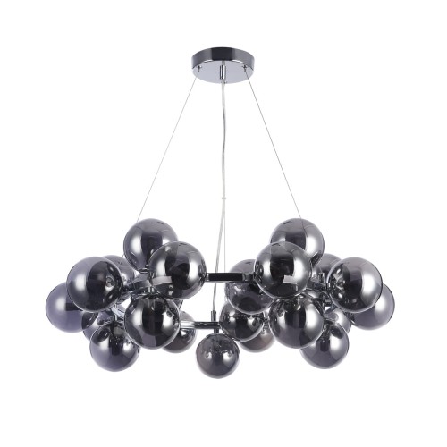 Italux Loftowa LAMPA wisząca CABELLA PND-5252-25-CH+SMK szklana OPRAWA molekuły zwis bubbles kule balls chrom przydymiony PND-5252-25-CH+SMK