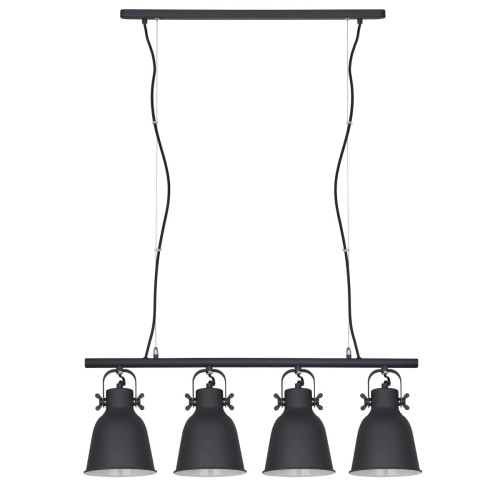 Italux Wisząca LAMPA industrialna LAVARE MD-HN82608-4-BK+WH metalowa OPRAWA loftowy ZWIS reflektorki na listwie czarne białe MD-HN82608-4-BK+WH