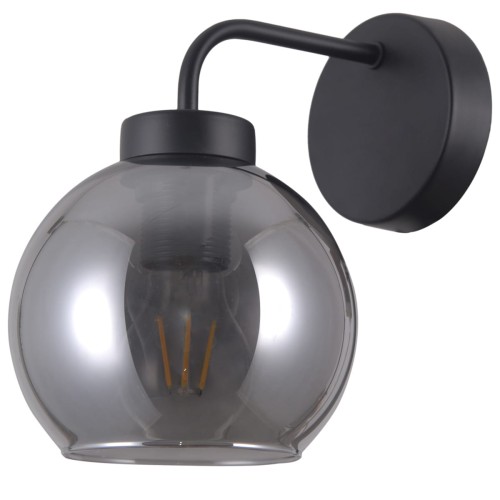 Italux Kinkiet LAMPA ścienna POGGI WL-28028-1 szklana OPRAWA loftowa kula ball czarna przydymiona WL-28028-1