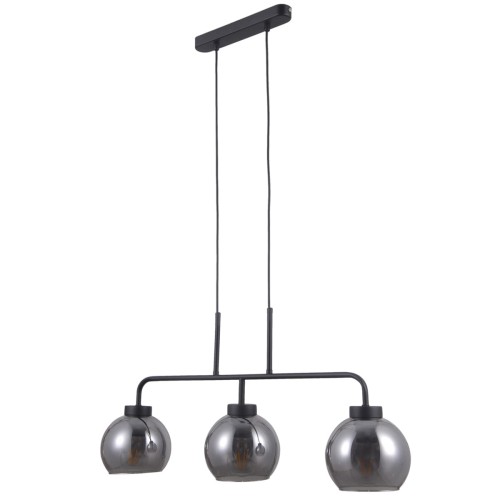 Italux Loftowa LAMPA wisząca POGGI PND-28028-3 szklana OPRAWA zwis na listwie kule balls czarne przydymione PND-28028-3