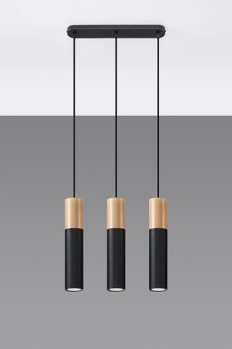 Sollux Lighting Lampa wisząca PABLO 3L czarna