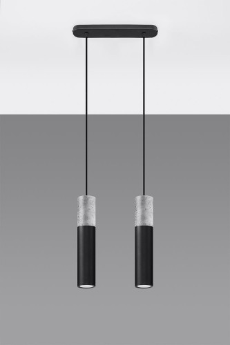 Sollux Lighting Lampa wisząca BORGIO 2 czarny