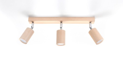 Sollux Lighting Plafon BERG 3 naturalne drewno