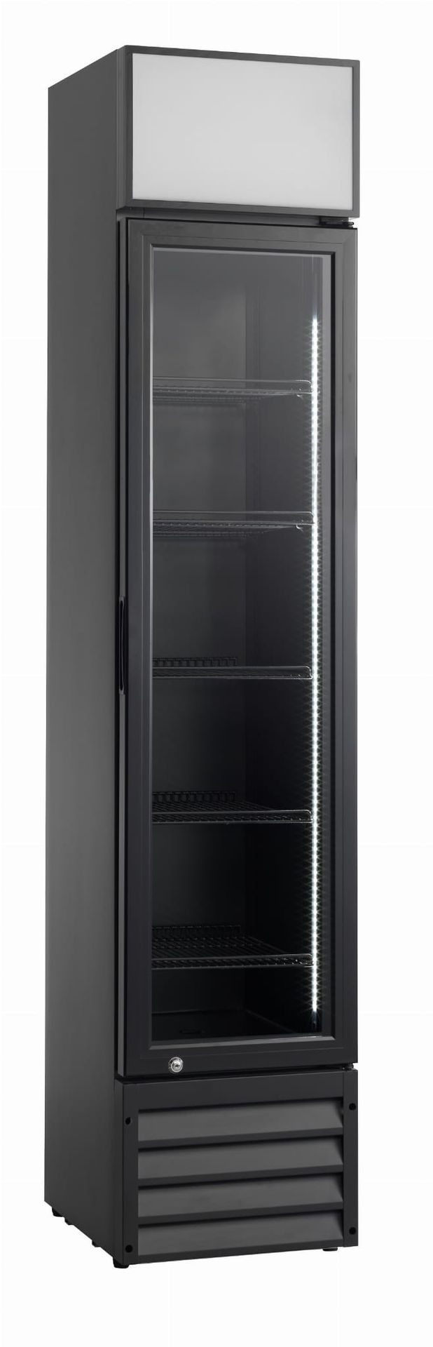 Szafa chłodnicza przeszklona RQ216-BLACK | 160 l | 390x475x1880 mm |