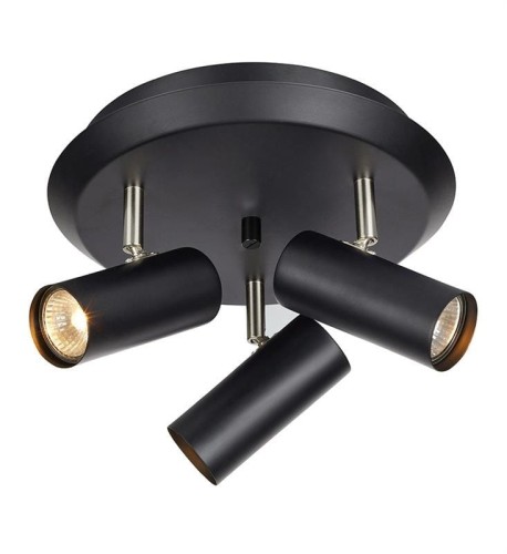 Markslojd Plafon LAMPA sufitowa BARCELONA 107348 okrągła OPRAWA metalowa reflektorki tuby czarne 107348