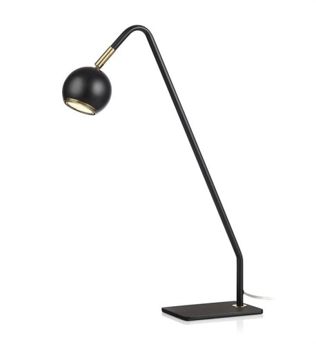 Markslojd Stojąca LAMPKA biurkowa COCO 107340 metalowa LAMPA stołowa regulowana kula ball czarna 107340