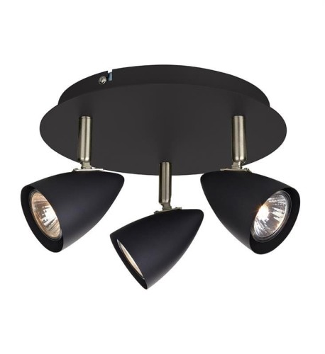 Markslojd Plafon LAMPA sufitowa CIRO 107411 okrągła OPRAWA metalowa reflektorki czarne 107411