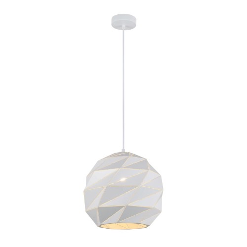 Zdjęcia - Żyrandol / lampa Italux Biała, dekoracyjna lampa wisząca ⌀32cm PND-2424-1L-WH z serii PALERMO (｡◕‿ 