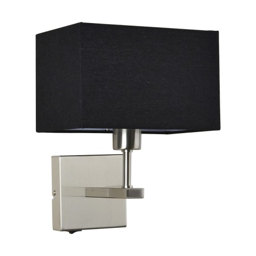 Italux Kinkiet LAMPA ścienna NORTE WL-1122-1-A-SN-RC-BL abażurowa OPRAWA klasyczna prostokątna nikiel czarna WL-1122-1-A-SN-RC-BL