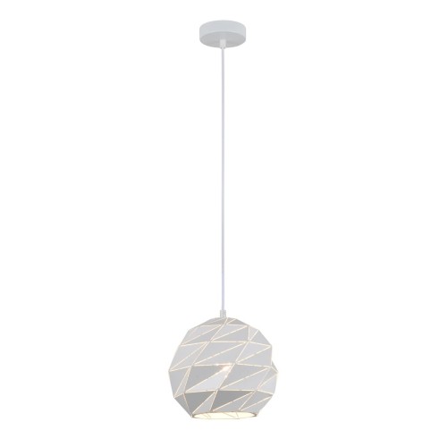 Italux LAMPA wisząca PALERMO PND-2424-1S-WH metalowa OPRAWA geometryczny ZWIS biały PND-2424-1S-WH