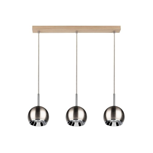 Spotlight Ball Wood lampa wisząca 3-punktowa dąb olejowany/satyna 5141374 5141374