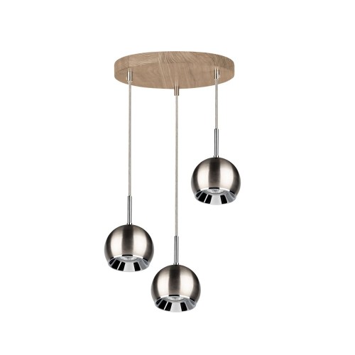 Spotlight Ball Wood lampa wisząca 3-punktowa dąb olejowany/satyna 5141374R 5141374R