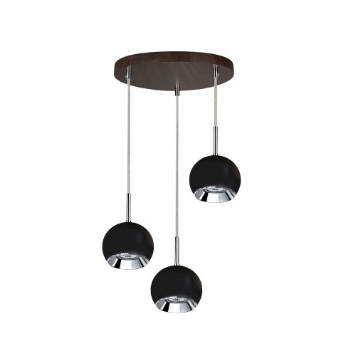 Spotlight Ball Wood lampa wisząca 3-punktowa orzech/czarny 5143376R 5143376R