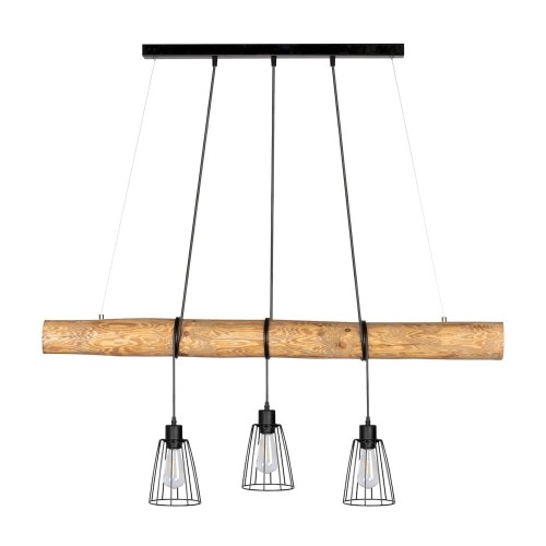 Spotlight Wisząca LAMPA drewniana TRABO LONG 69204304 rustykalna OPRAWA belka ZWIS townshend sosna bejcowana czarny 69204304
